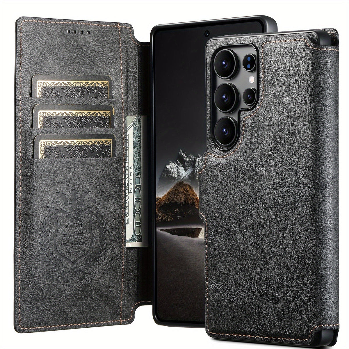 SnapVault Wallet Magnetic Detachable Leather Case