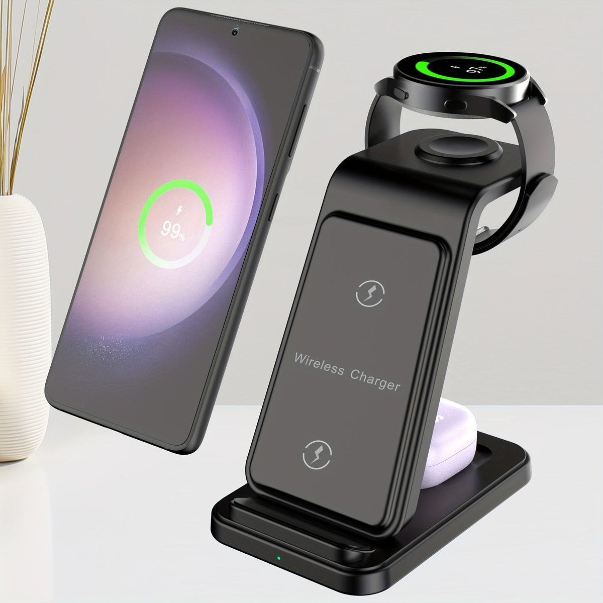 3-in-1 Fast Wireless Charging Station for Samsung Galaxy Devices