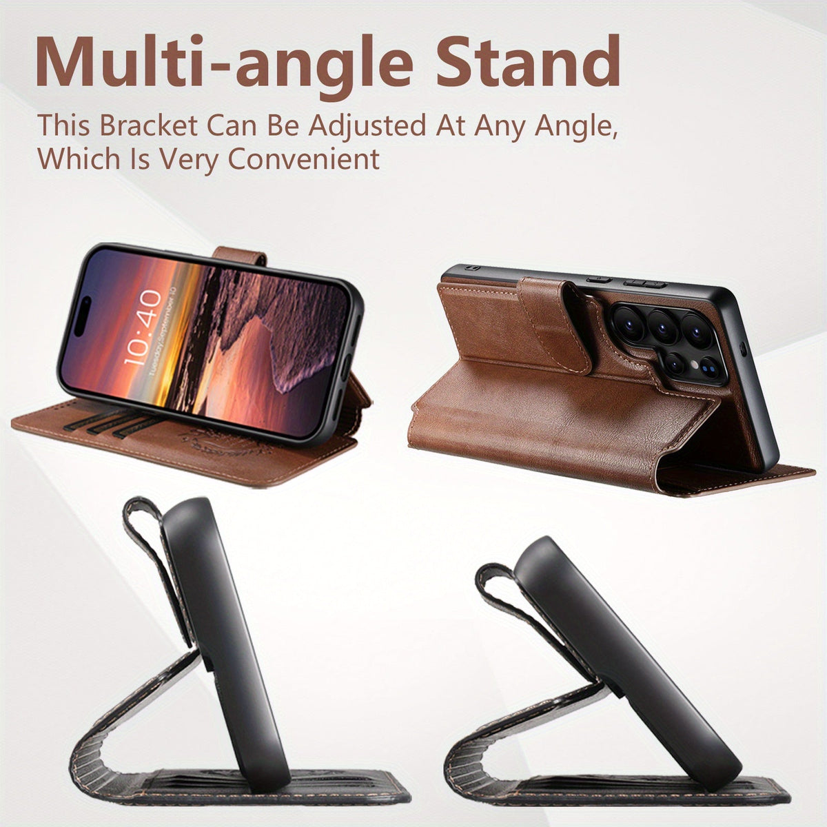 SnapVault Wallet Magnetic Detachable Leather Case