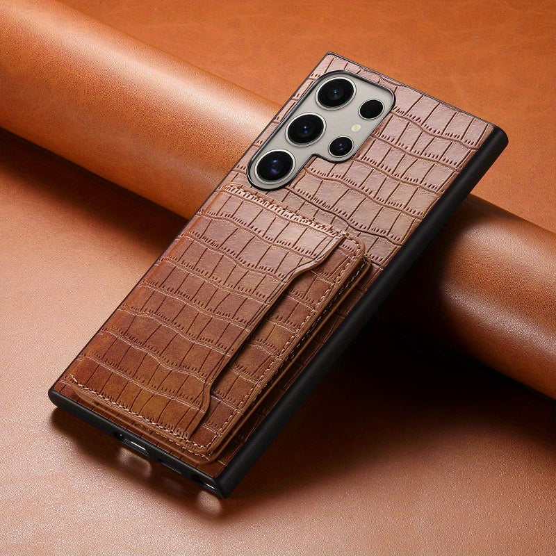 CrocElite Pro – Crocodile Texture Card Holder Case for Galaxy S Ultra Series
