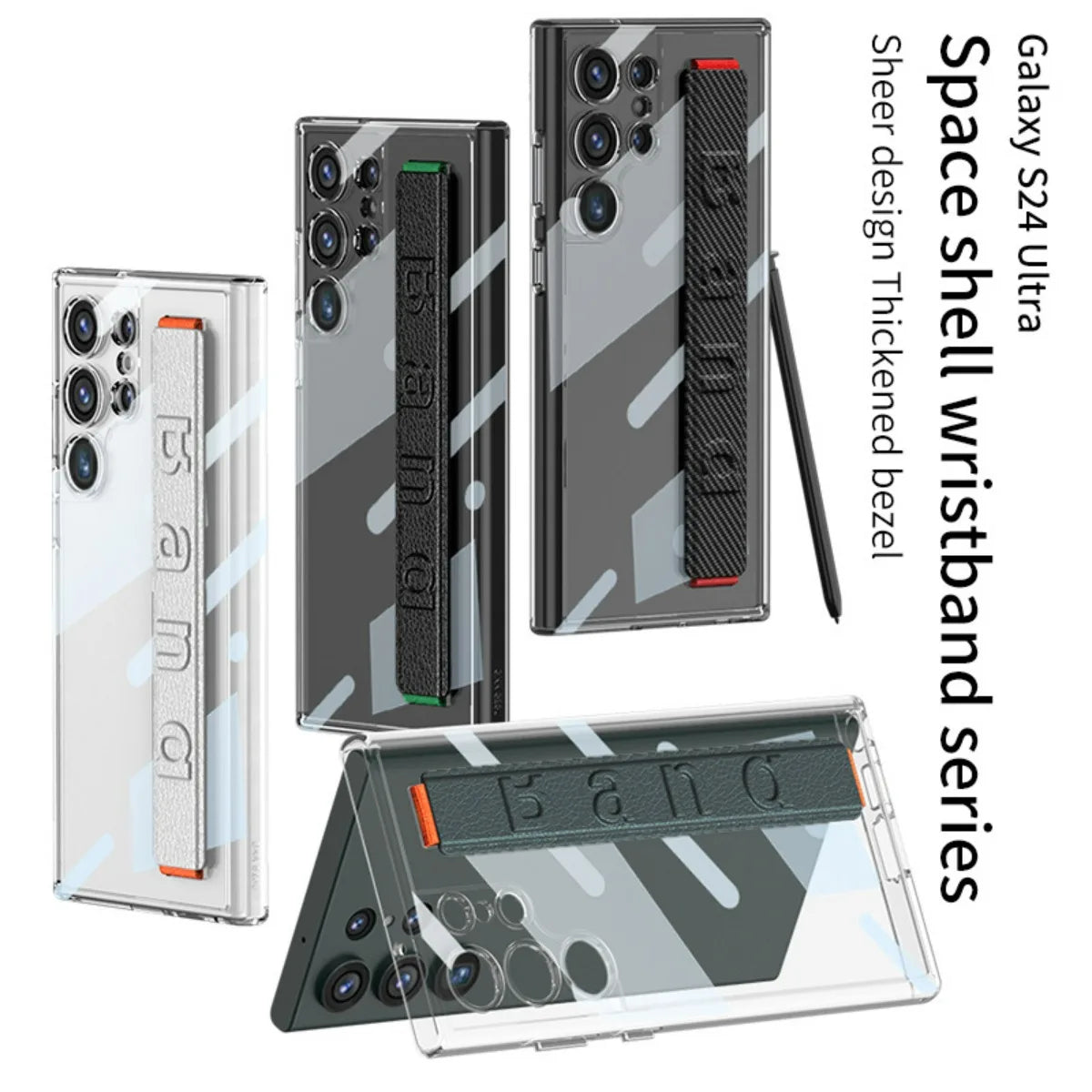 Shockproof Transparent S24 Ultra Case with Wristband - Odin case
