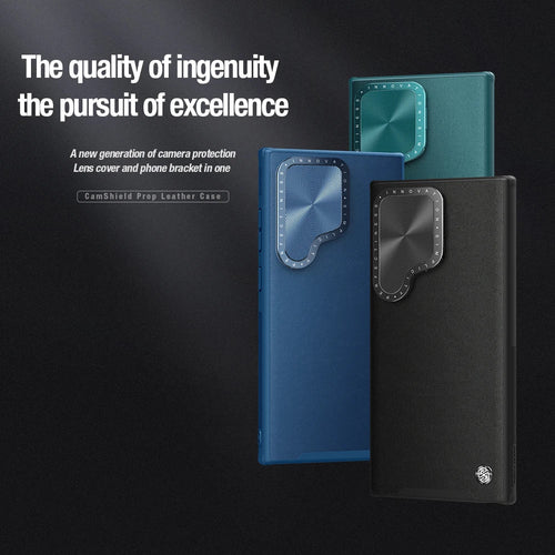 Anti-Drop Leather S24 Ultra Case With Stand - Odin case