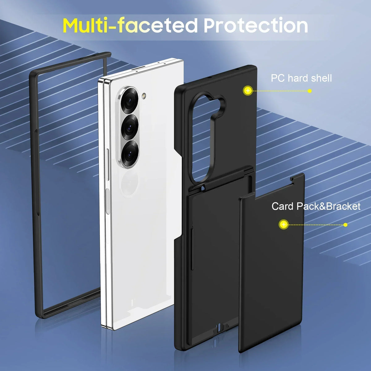 FlexView Clear – Transparent Card Holder Case with Stand for Z Fold