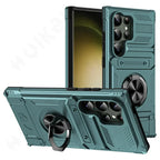 Magnetic Rotated Ring Kickstand Wallet Case for Samsung Galaxy S