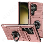Magnetic Rotated Ring Kickstand Wallet Case for Samsung Galaxy S