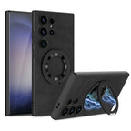 Leather Magnetic S24 Ultra Case with Bracket - Odin case