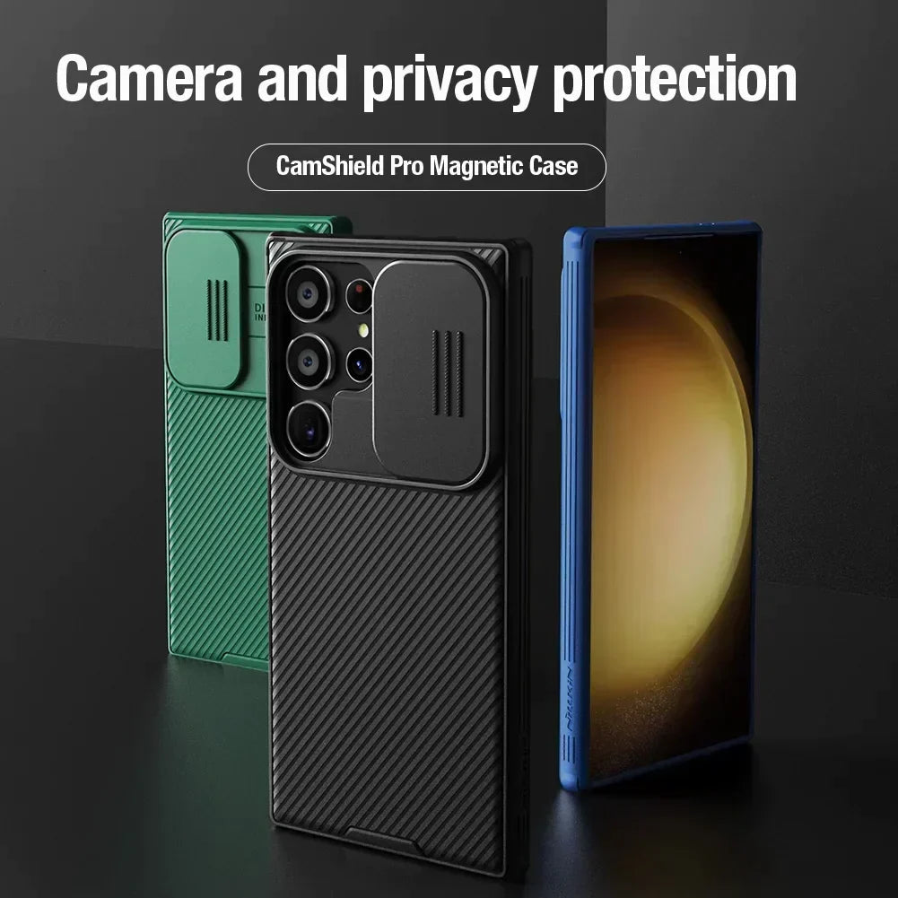 Magnetic S24 Ultra Case with Slide Lens Protection - Odin case