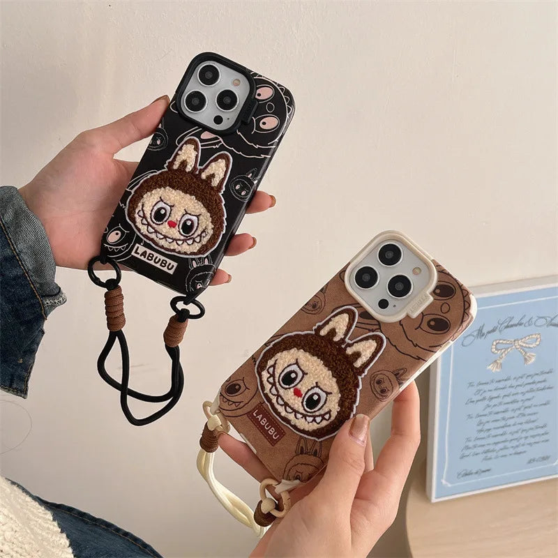 Labubu CozyFall™ Leather Case – iPhone 13–16 Series