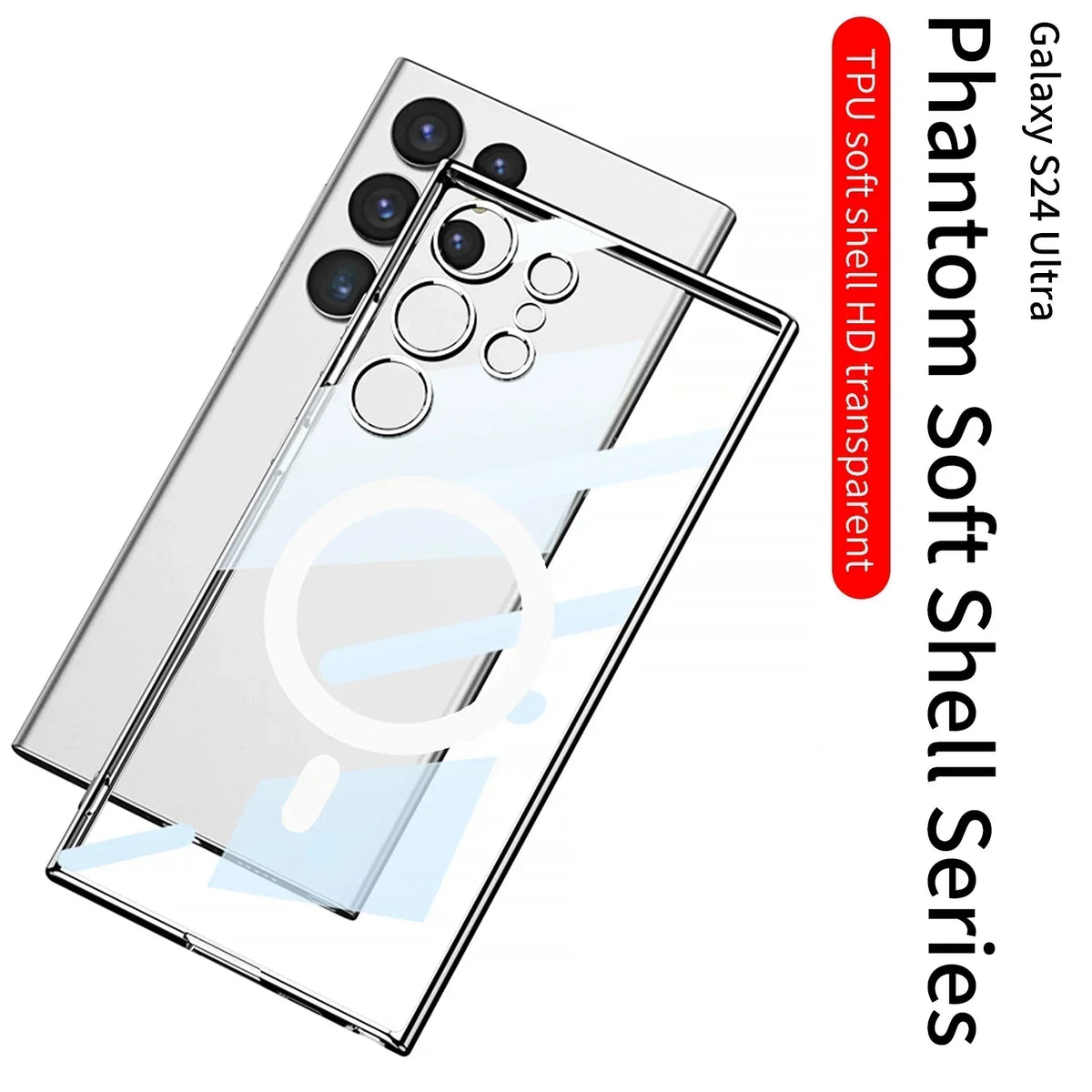 Samsung Galaxy S24 Transparent Magnetic Wireless Charging Case - Odin case