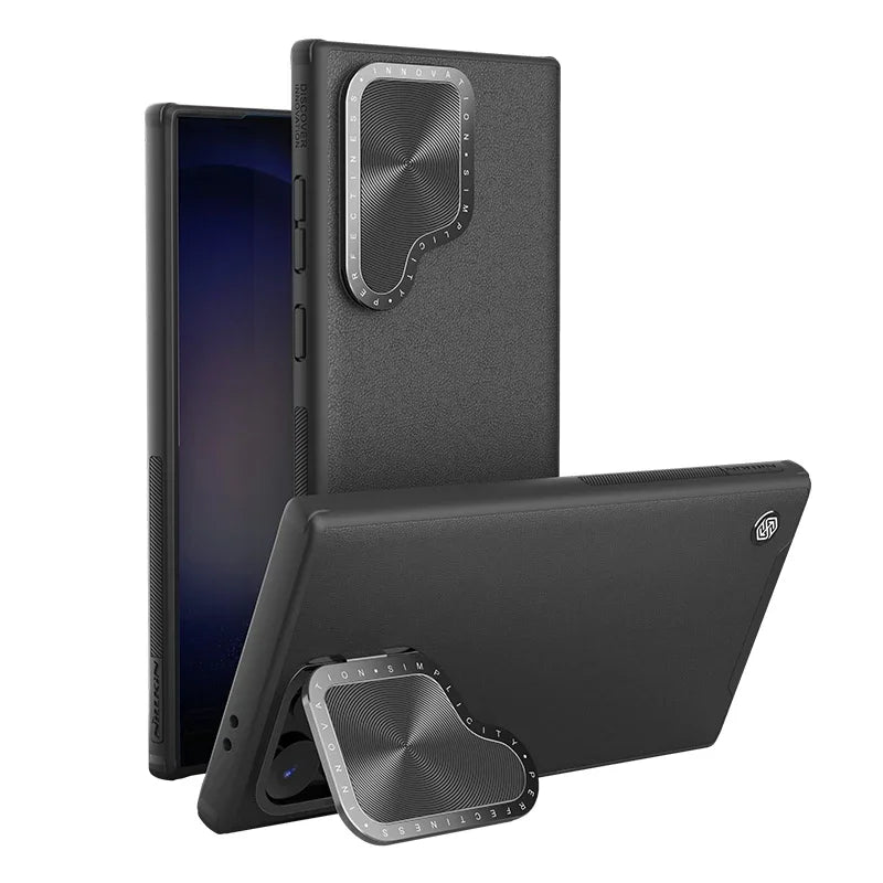 Anti-Drop Leather S24 Ultra Case With Stand - Odin case
