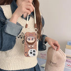 Labubu CozyFall™ Leather Case – iPhone 13–16 Series