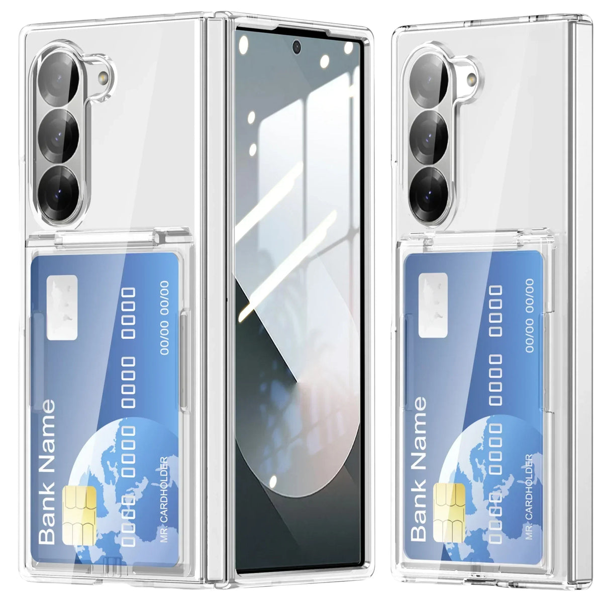 FlexView Clear – Transparent Card Holder Case with Stand for Z Fold