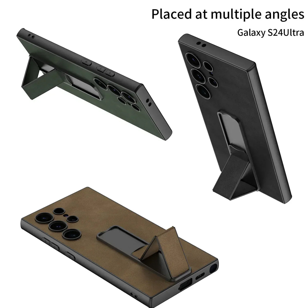 Shockproof Leather S24 Ultra Case with Folding Bracket - Odin case