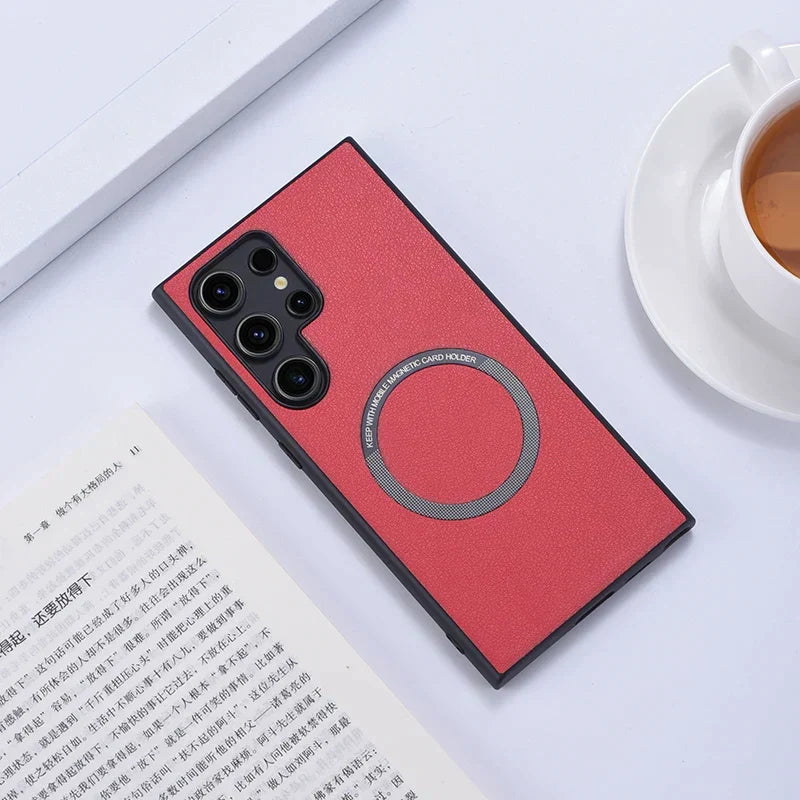 S24 Ultra Magnetic Leather Case - Odin case