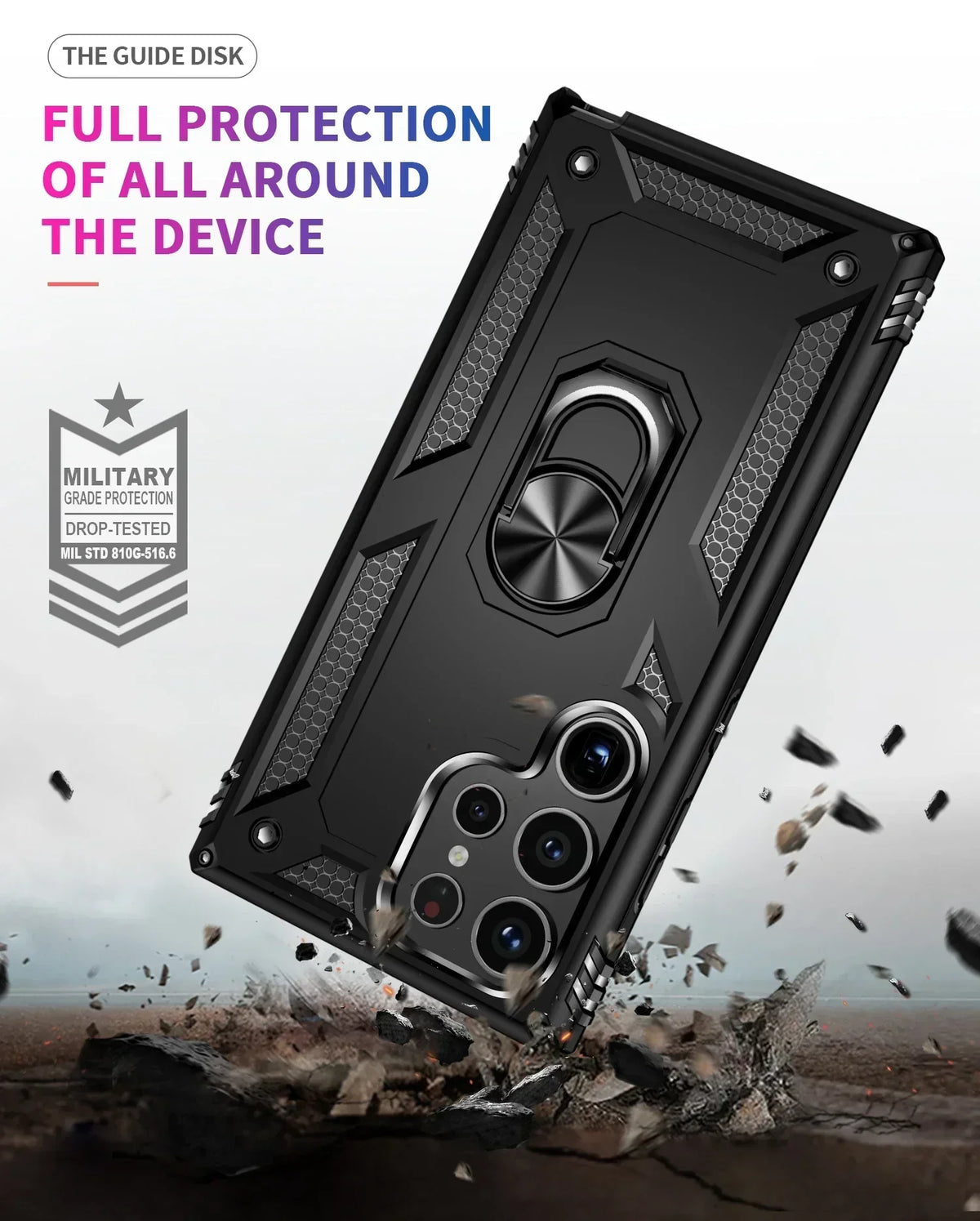 Shockproof S24 Ultra Case with with Metal Ring Bracket - Odin case