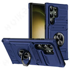 Magnetic Rotated Ring Kickstand Wallet Case for Samsung Galaxy S
