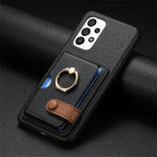 Wallet Leather Ring Holder Case for Samsung Galaxy S