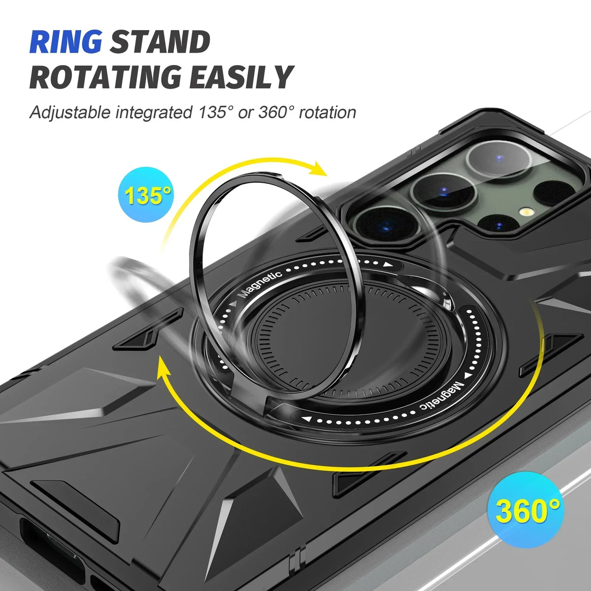 Shockproof Magnetic S24 Ultra Case With Ring Bracket - Odin case