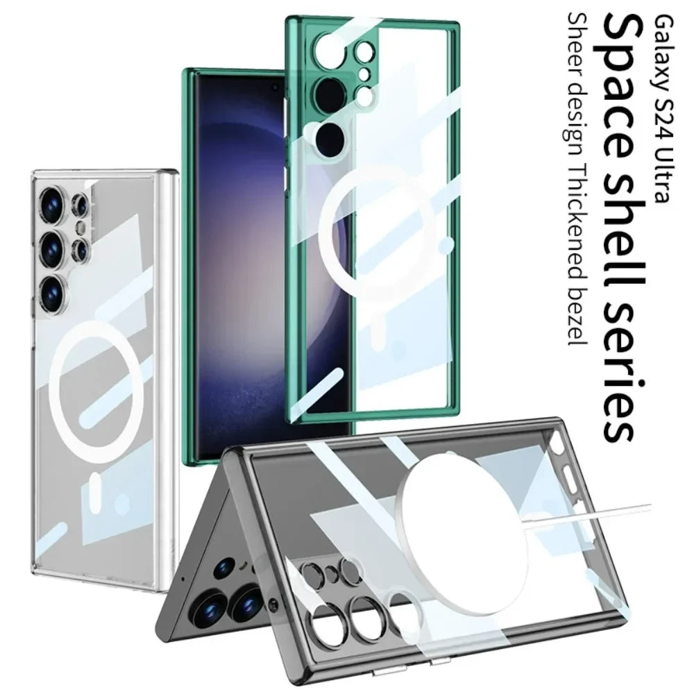 S24 Ultra Shockproof Transparent Magnetic Case - Odin case