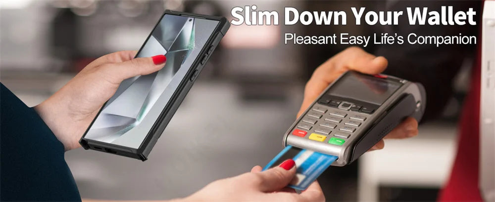 Magnetic Rotated Ring Kickstand Wallet Case for Samsung Galaxy S