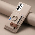 Wallet Leather Ring Holder Case for Samsung Galaxy S