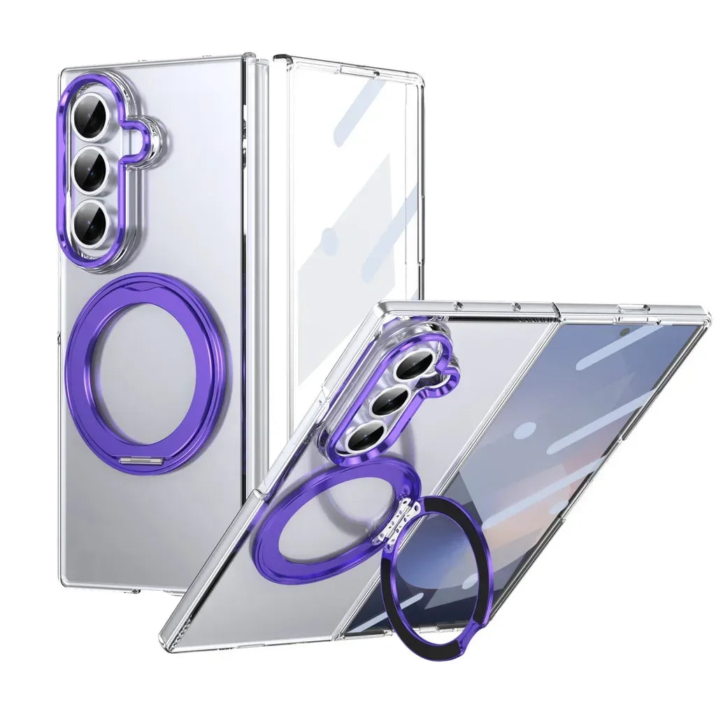 FlexShield Ring – Clear MagSafe Kickstand Case for Galaxy Z Fold Series