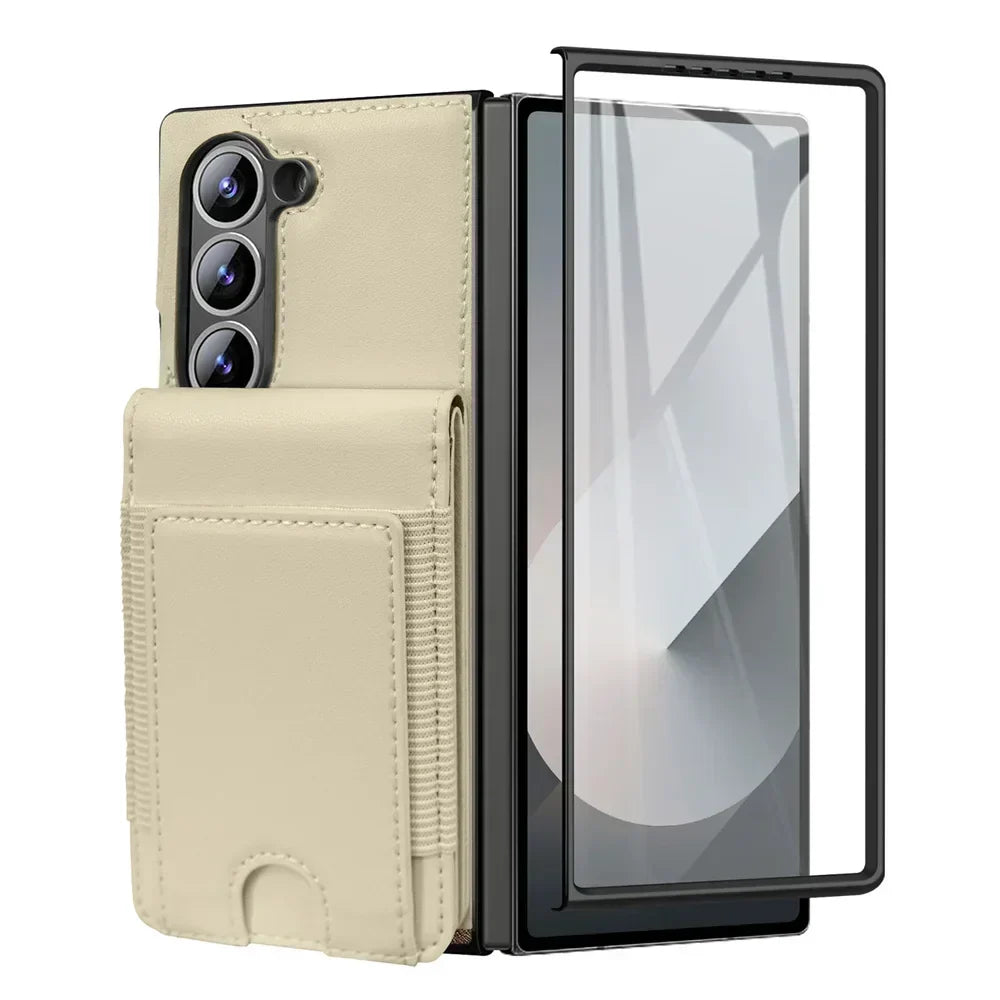 FoldLux Wallet – Leather Folio Case with Built-in Screen Protector for Z Fold Series