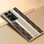 Luxury Shockproof Electroplated Leather Case for Samsung Galaxy S23 Ultra