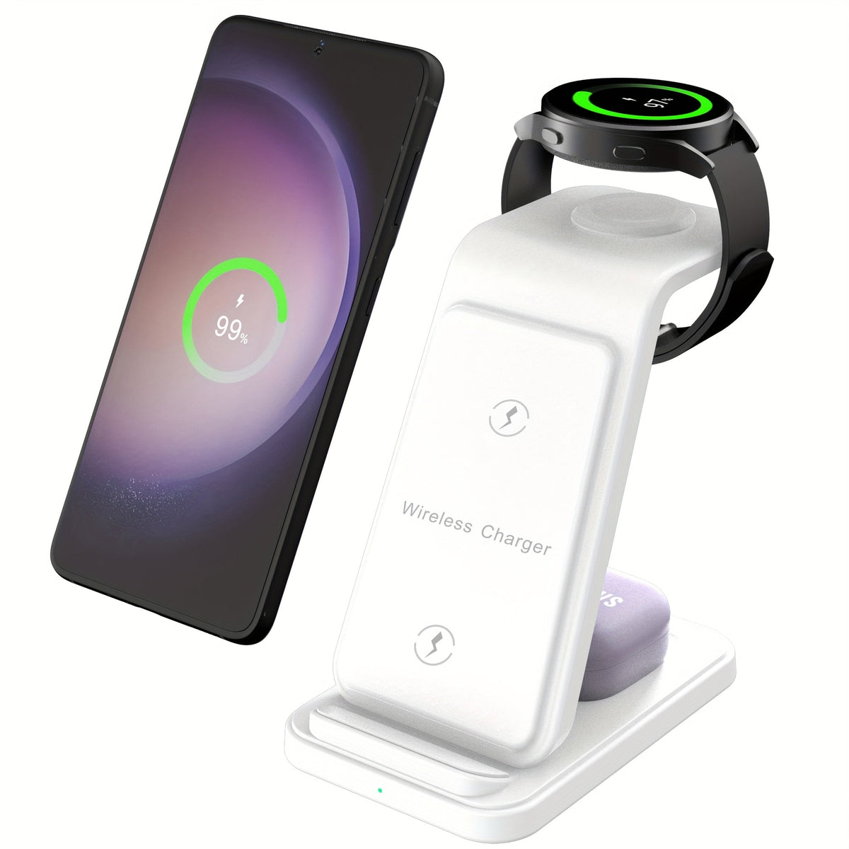3-in-1 Fast Wireless Charging Station for Samsung Galaxy Devices